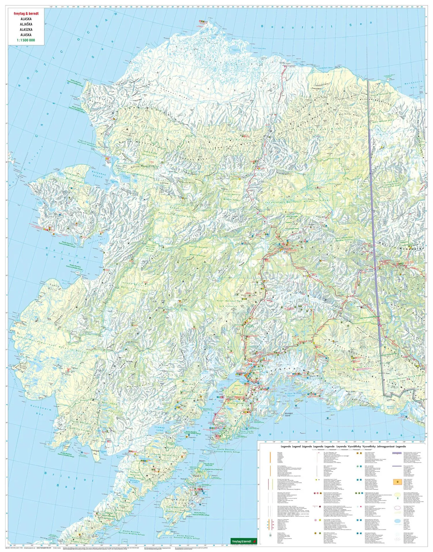 Bild: 9783707921816 | Alaska, Straßenkarte 1:1.500.000, freytag &amp; berndt | freytag &amp; berndt