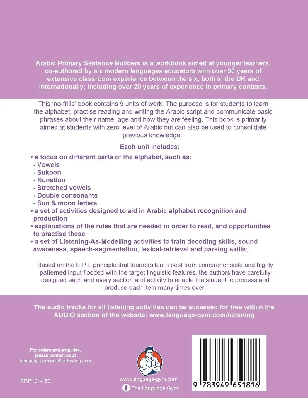 Rückseite: 9783949651816 | Arabic Primary Sentence Builders - Absolute Beginners | Taschenbuch