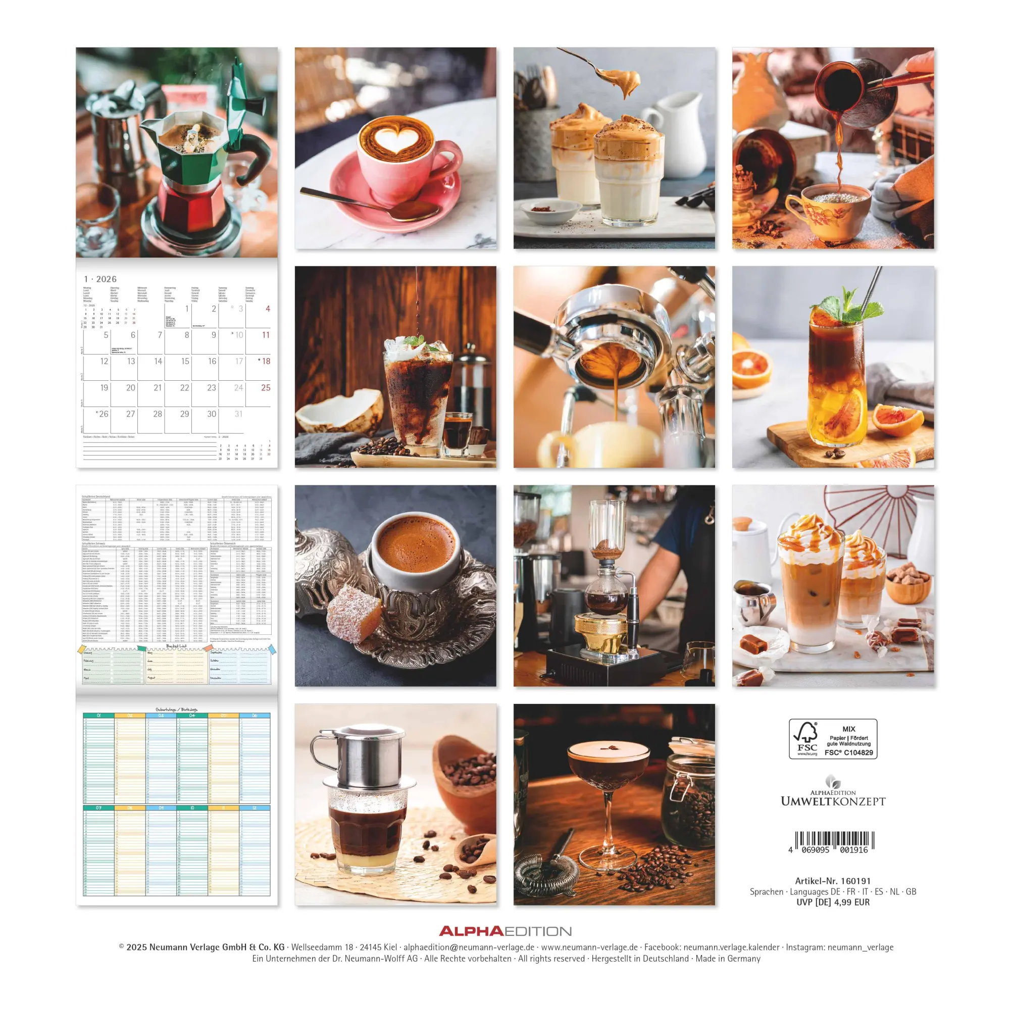 Rückseite: 4069095001916 | Kaffeegenuss 2026 - Broschürenkalender 30x30 cm (30x60 geöffnet) -...