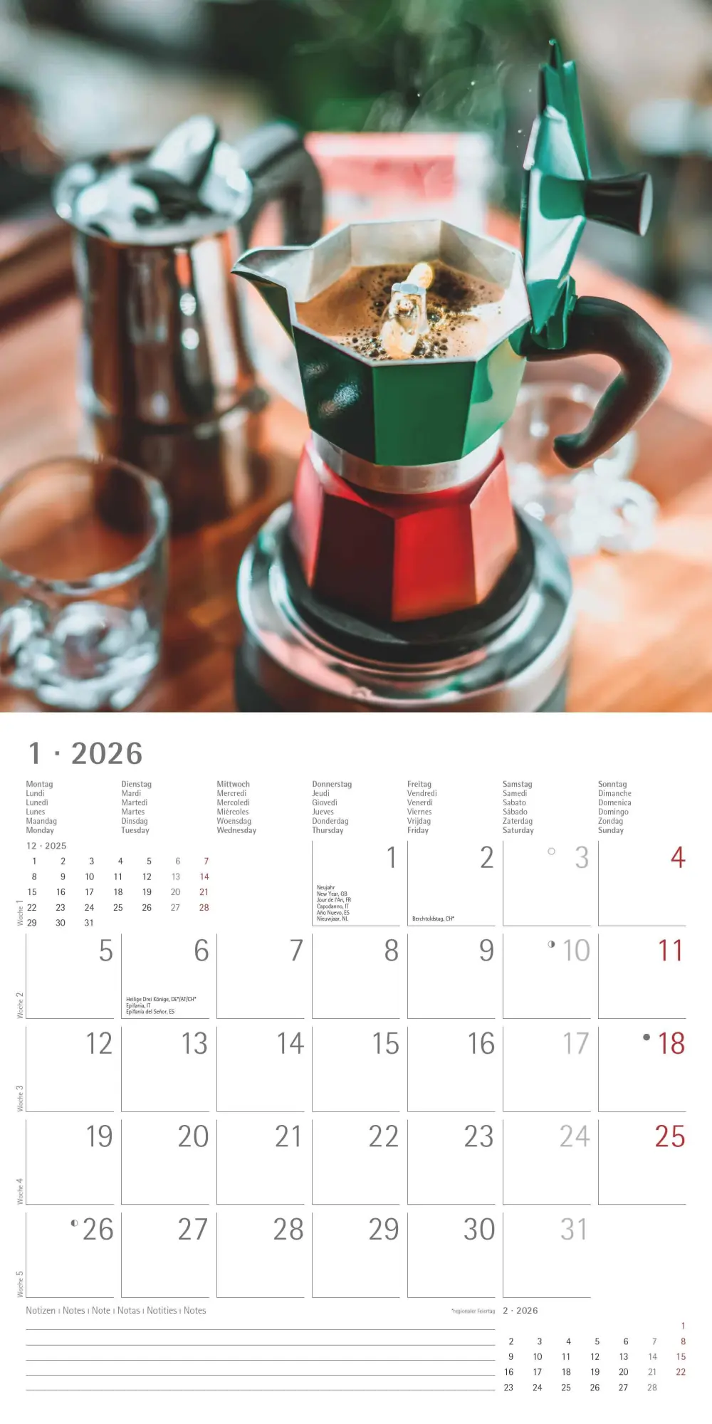 Bild: 4069095001916 | Kaffeegenuss 2026 - Broschürenkalender 30x30 cm (30x60 geöffnet) -...