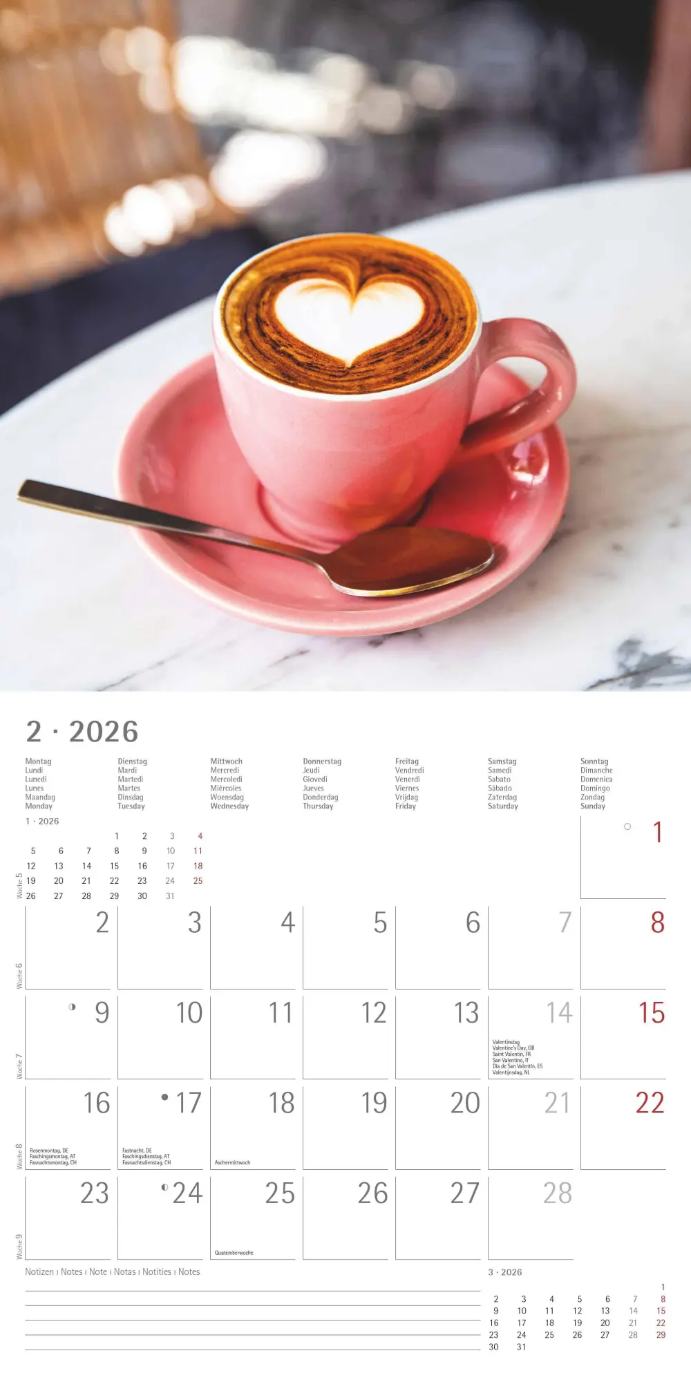 Bild: 4069095001916 | Kaffeegenuss 2026 - Broschürenkalender 30x30 cm (30x60 geöffnet) -...