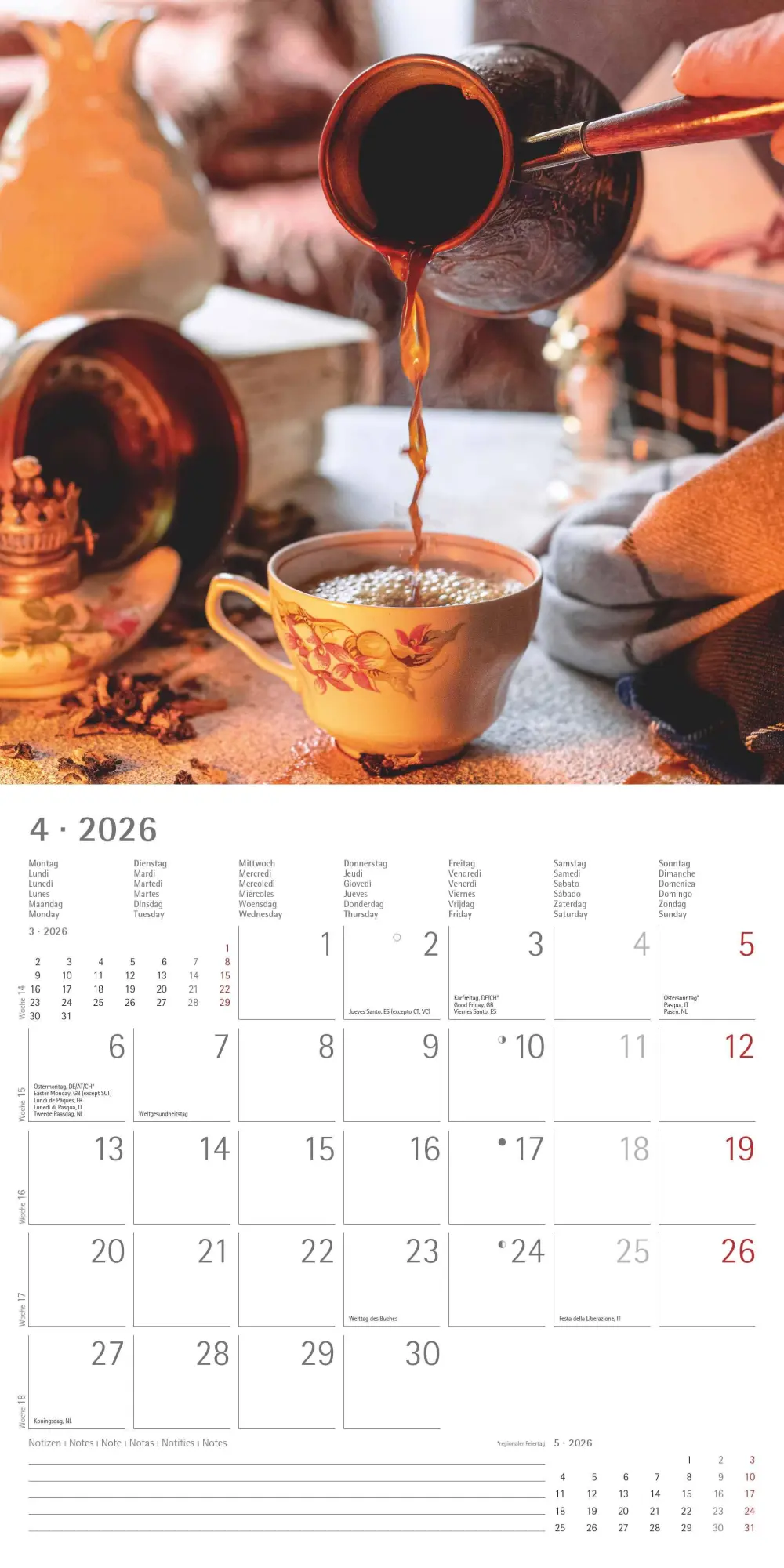Bild: 4069095001916 | Kaffeegenuss 2026 - Broschürenkalender 30x30 cm (30x60 geöffnet) -...
