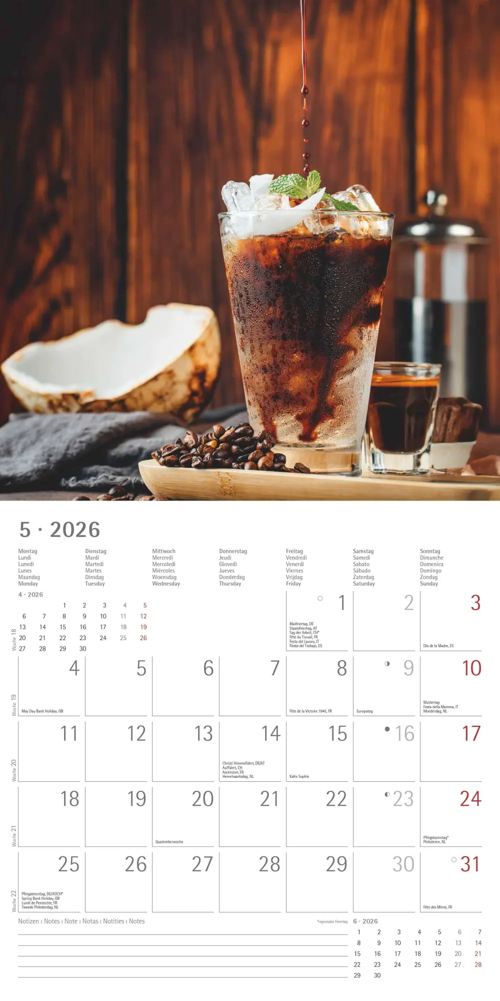 Bild: 4069095001916 | Kaffeegenuss 2026 - Broschürenkalender 30x30 cm (30x60 geöffnet) -...