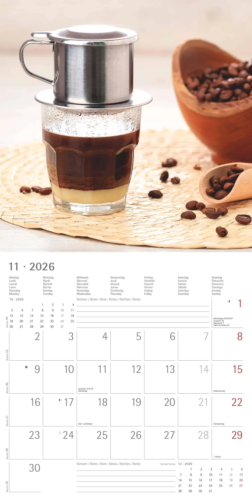Bild: 4069095001916 | Kaffeegenuss 2026 - Broschürenkalender 30x30 cm (30x60 geöffnet) -...