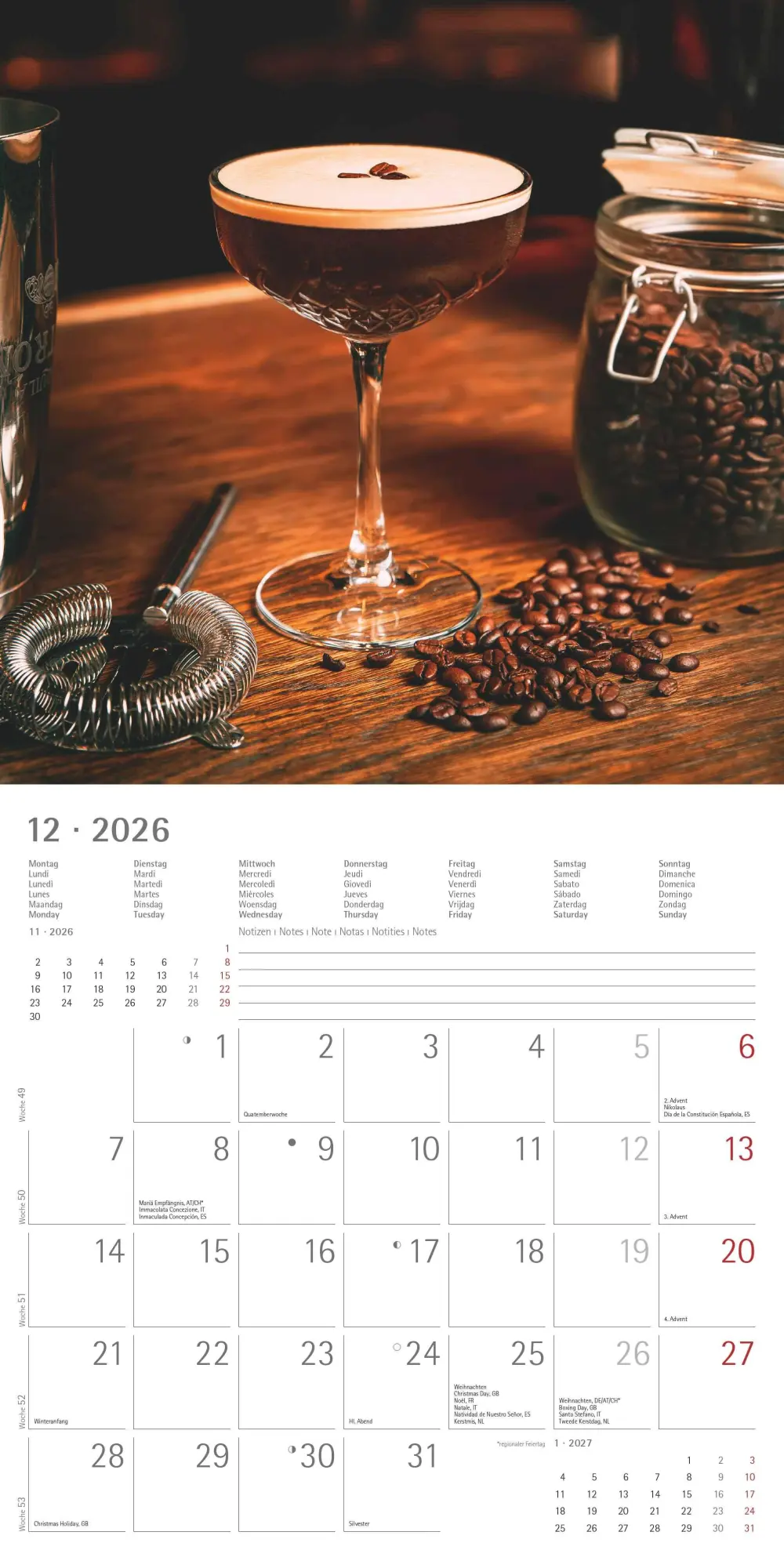 Bild: 4069095001916 | Kaffeegenuss 2026 - Broschürenkalender 30x30 cm (30x60 geöffnet) -...