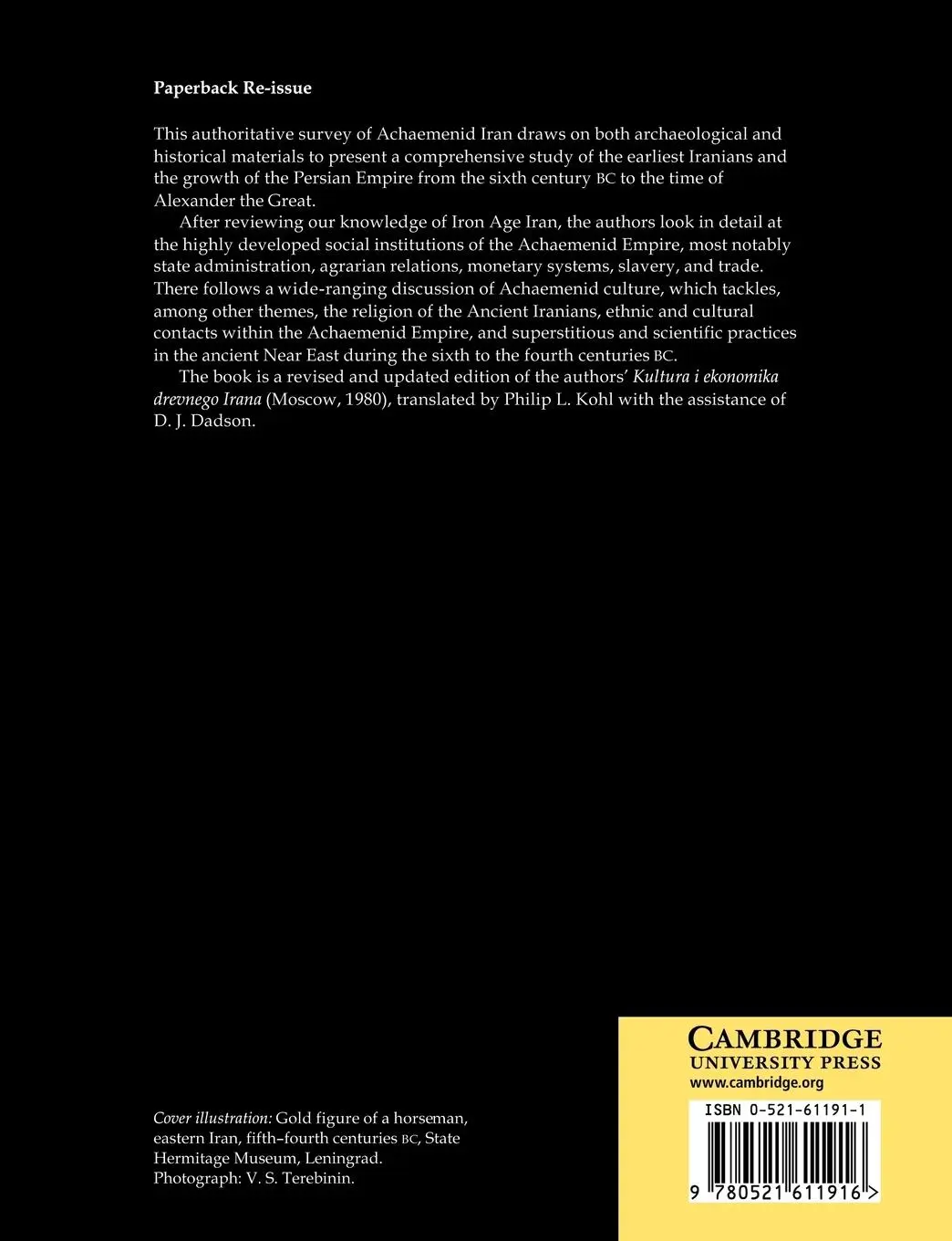 Rückseite: 9780521611916 | The Culture and Social Institutions of Ancient Iran | Taschenbuch
