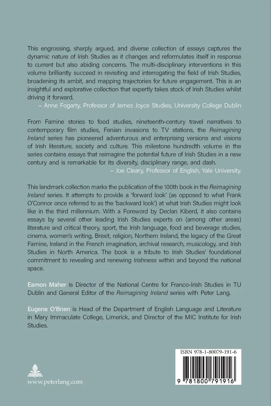 Rückseite: 9781800791916 | Reimagining Irish Studies for the Twenty-First Century | Maher (u. a.)