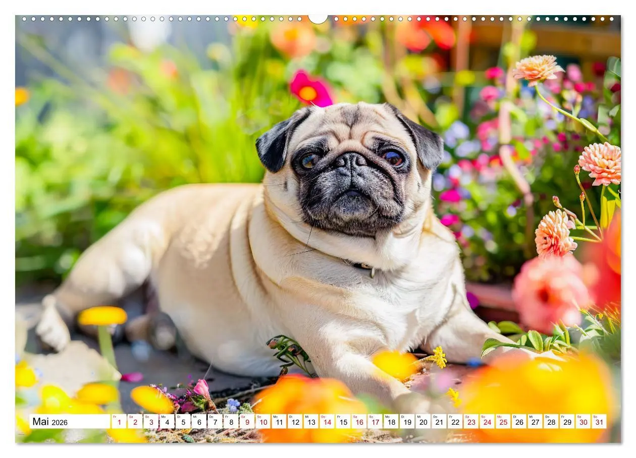 Bild: 9783457371916 | Mops-Mania - Der Spaßkalender für Mops-Fans (hochwertiger Premium...