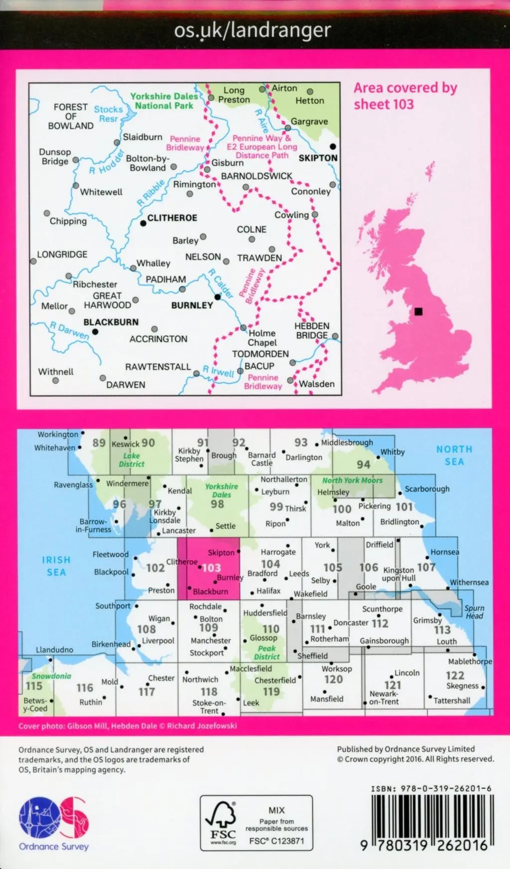 Bild: 9780319262016 | Blackburn &amp; Burnley, Clitheroe &amp; Skipton | Ordnance Survey | Englisch