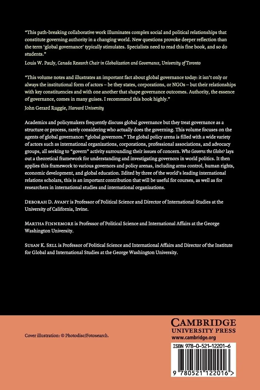 Rückseite: 9780521122016 | Who Governs the Globe? | Deborah Avant (u. a.) | Taschenbuch | 2017