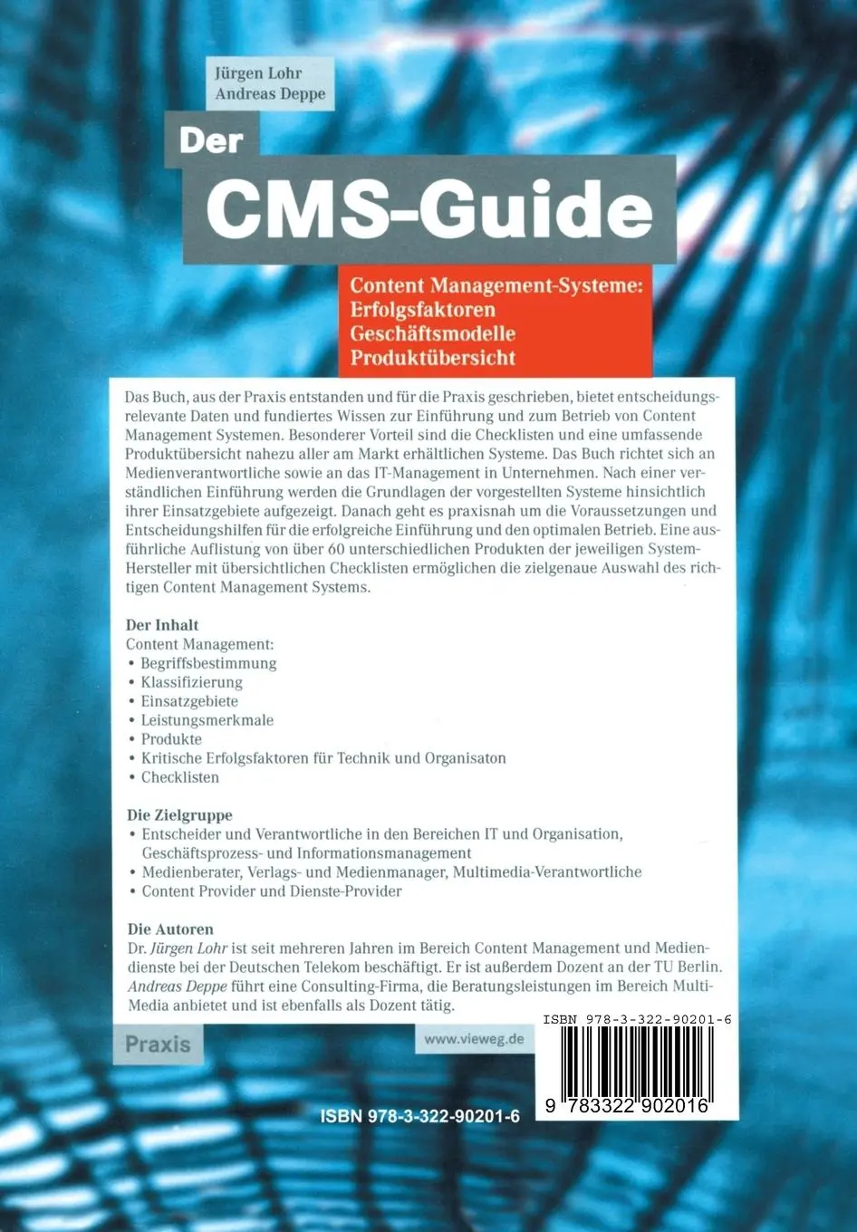 Rückseite: 9783322902016 | Der CMS-Guide | Jürgen Lohr (u. a.) | Taschenbuch | xvi | Deutsch