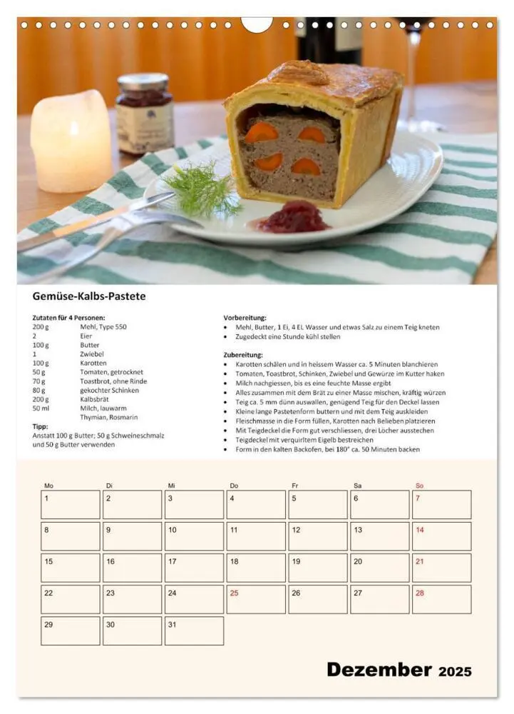 Bild: 9783435932016 | Der tolle Rezeptkalender (Wandkalender 2025 DIN A3 hoch), CALVENDO...