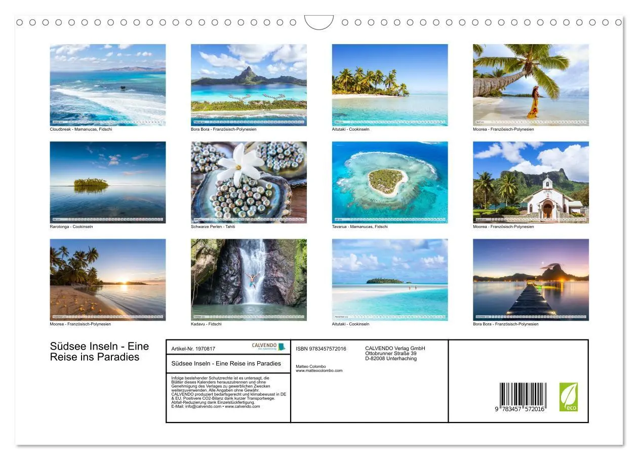 Bild: 9783457572016 | Südsee Inseln - Eine Reise ins Paradies (Wandkalender 2026 DIN A3...