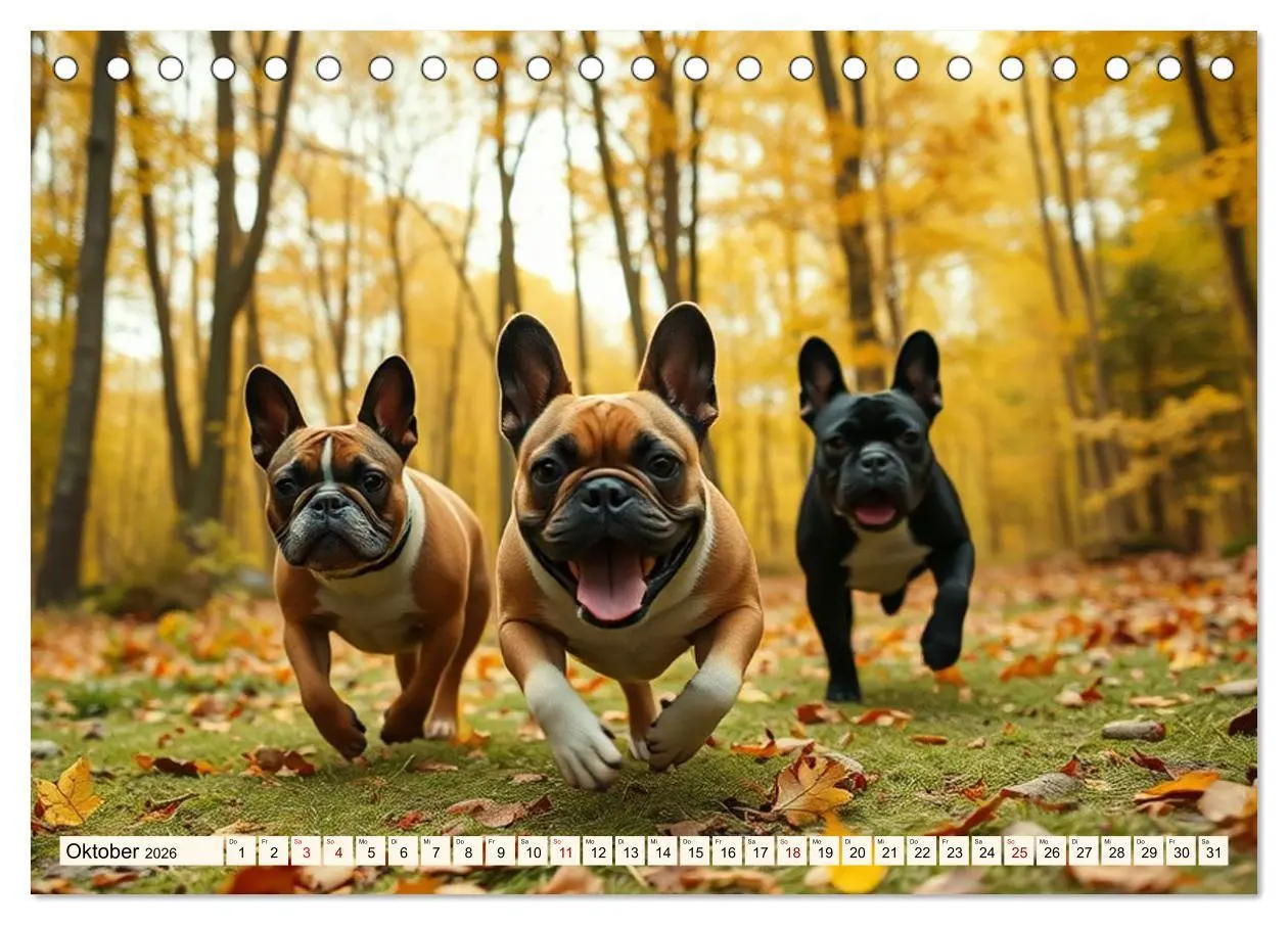 Bild: 9783516592016 | Frenchies in Spiellaune (Tischkalender 2026 DIN A5 quer), CALVENDO...