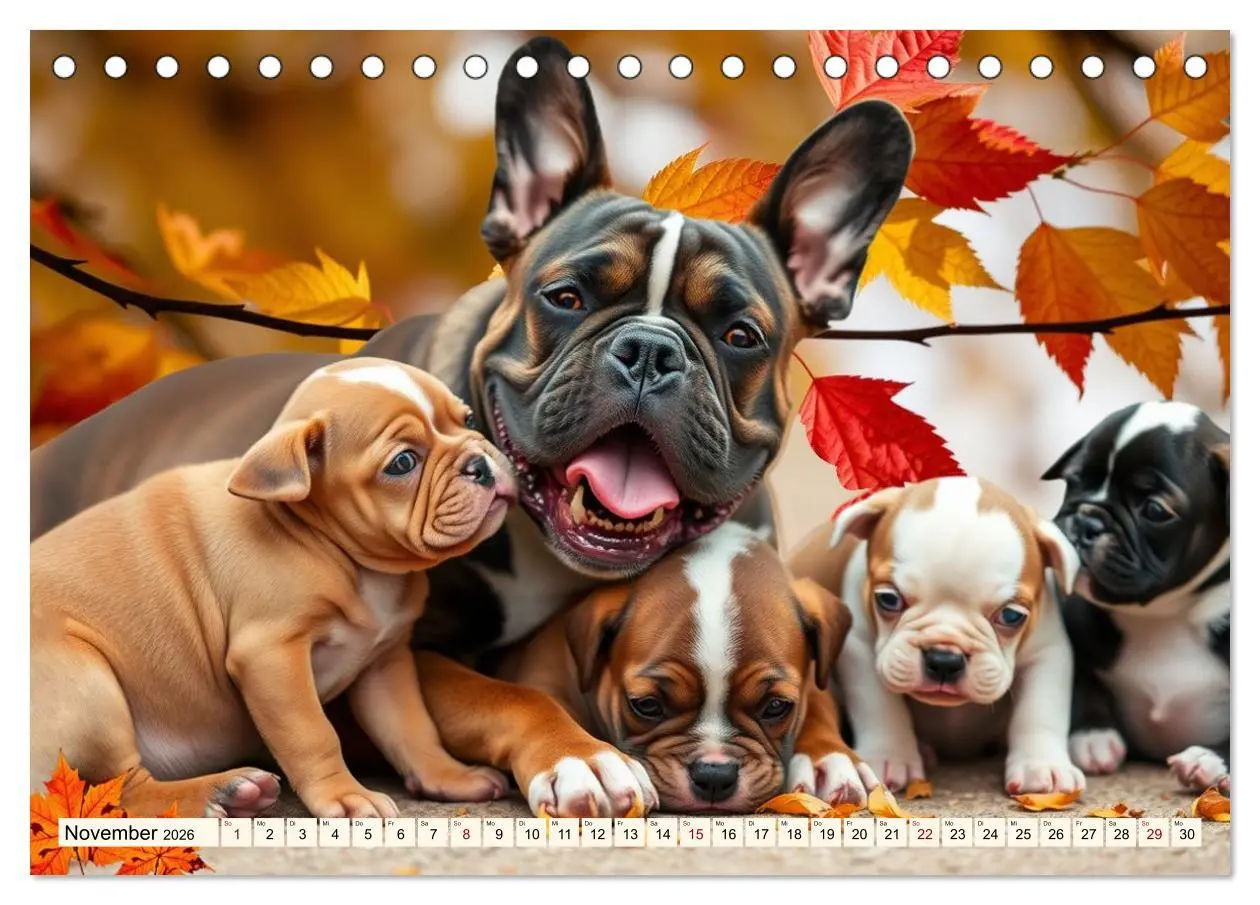 Bild: 9783516592016 | Frenchies in Spiellaune (Tischkalender 2026 DIN A5 quer), CALVENDO...