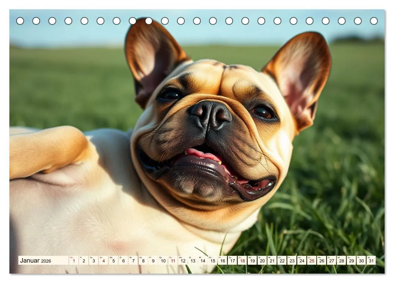 Bild: 9783516592016 | Frenchies in Spiellaune (Tischkalender 2026 DIN A5 quer), CALVENDO...