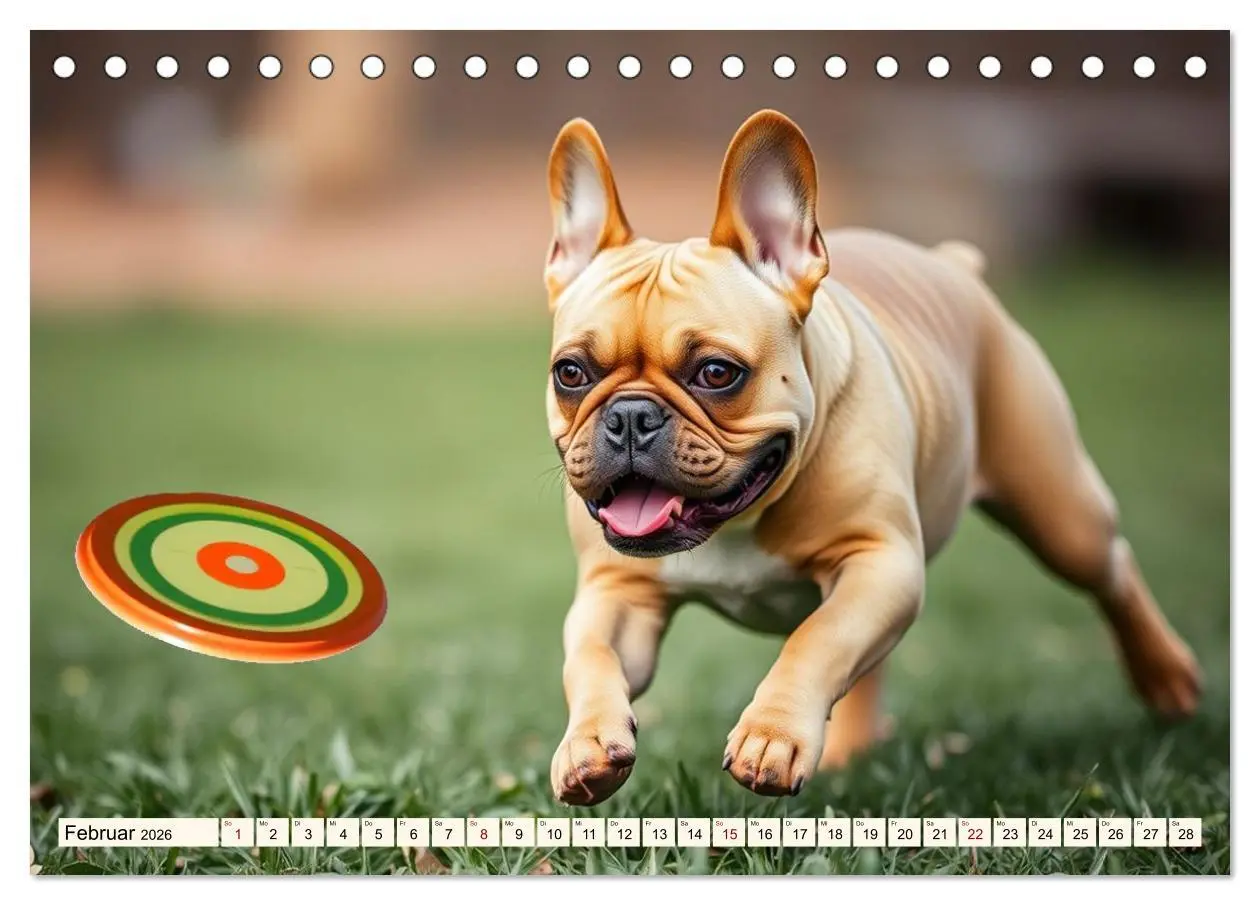 Bild: 9783516592016 | Frenchies in Spiellaune (Tischkalender 2026 DIN A5 quer), CALVENDO...