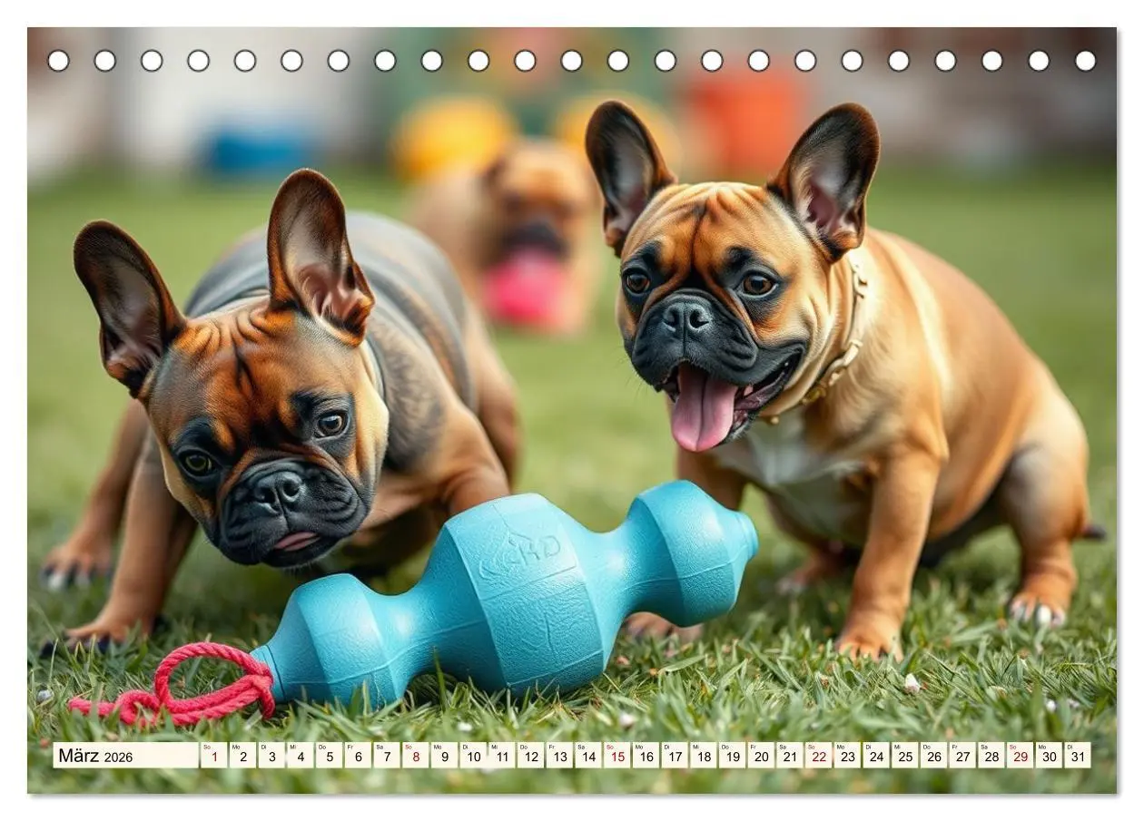 Bild: 9783516592016 | Frenchies in Spiellaune (Tischkalender 2026 DIN A5 quer), CALVENDO...