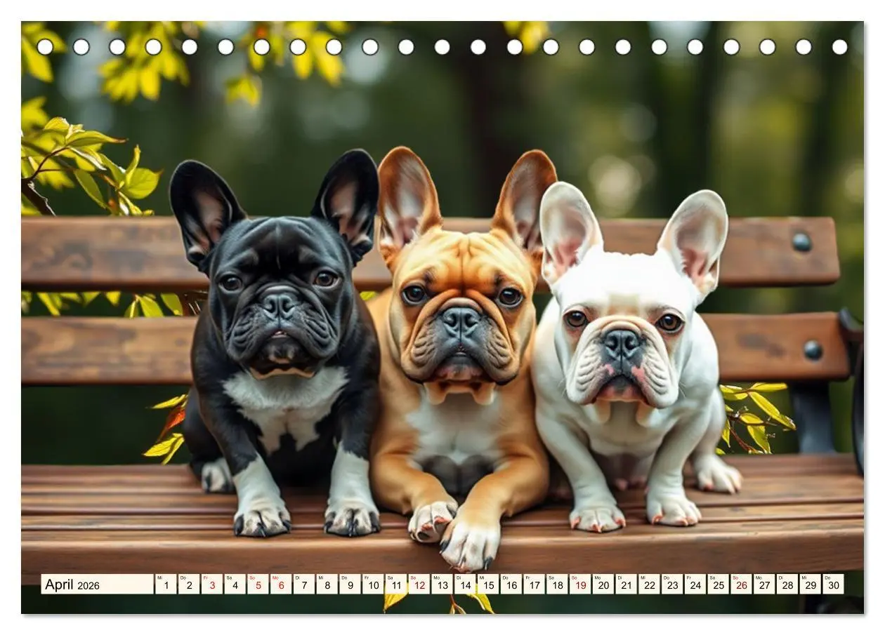 Bild: 9783516592016 | Frenchies in Spiellaune (Tischkalender 2026 DIN A5 quer), CALVENDO...