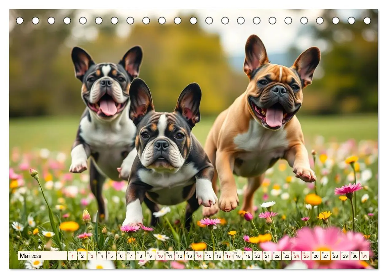 Bild: 9783516592016 | Frenchies in Spiellaune (Tischkalender 2026 DIN A5 quer), CALVENDO...