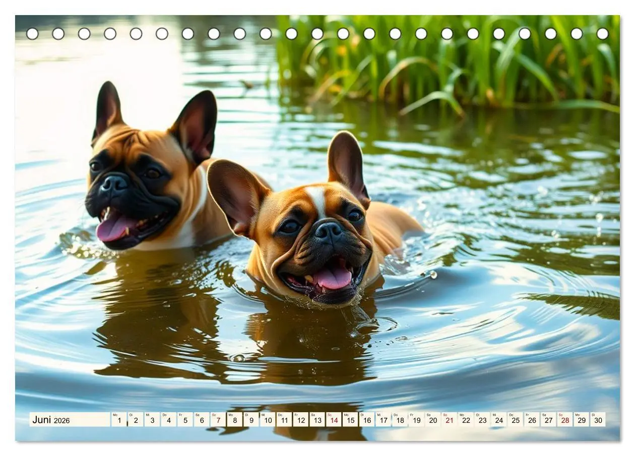 Bild: 9783516592016 | Frenchies in Spiellaune (Tischkalender 2026 DIN A5 quer), CALVENDO...
