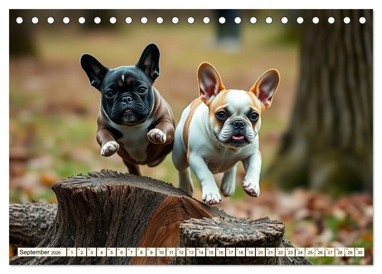 Bild: 9783516592016 | Frenchies in Spiellaune (Tischkalender 2026 DIN A5 quer), CALVENDO...