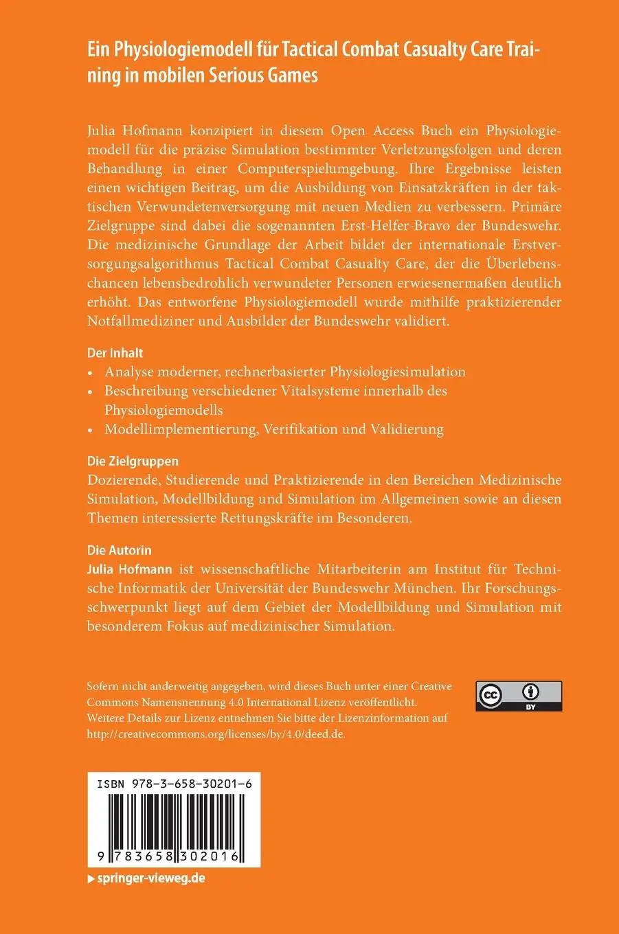 Rückseite: 9783658302016 | Ein Physiologiemodell für Tactical Combat Casualty Care Training in...
