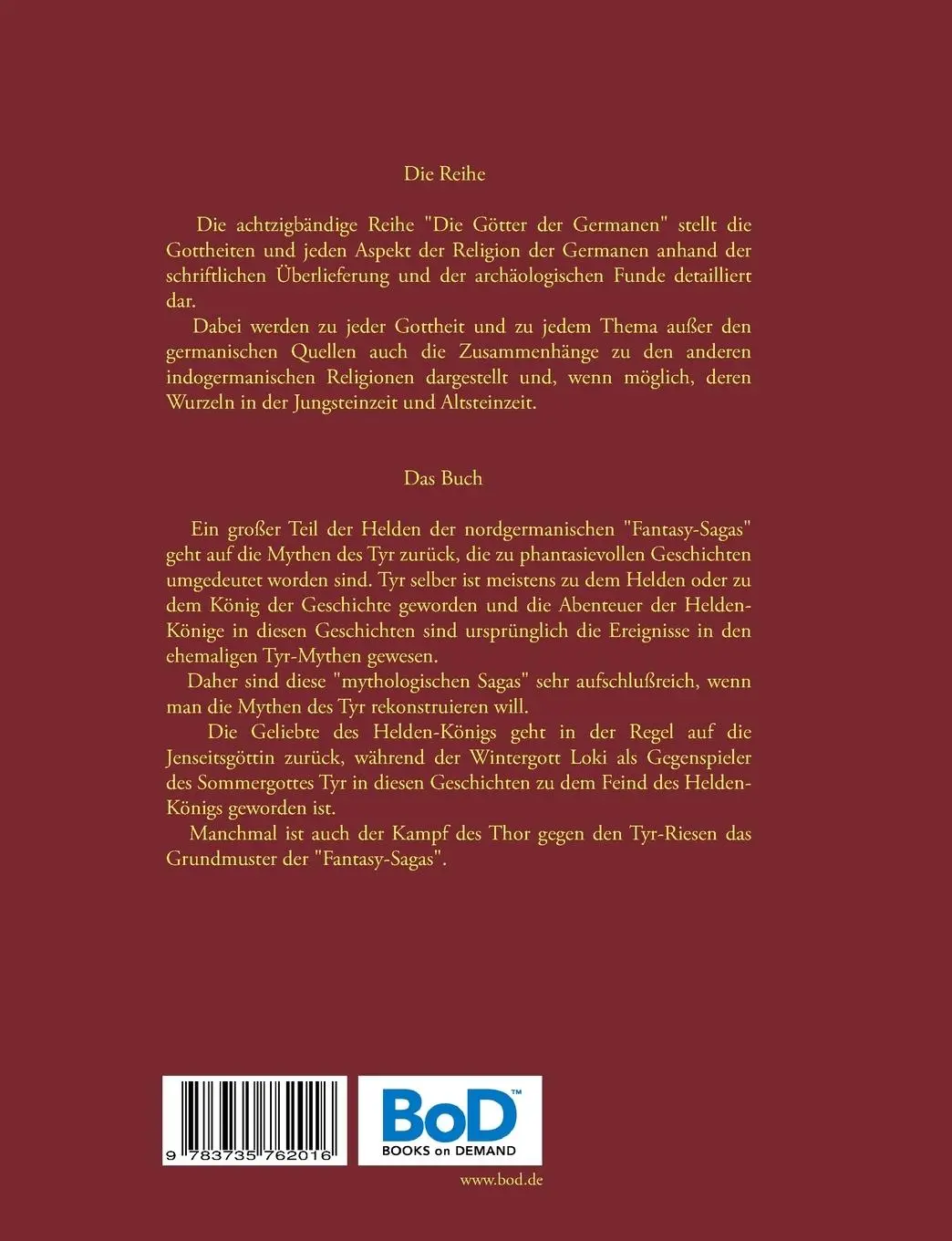 Rückseite: 9783735762016 | Helden und Göttersöhne | Die Götter der Germanen - Band 39 | Buch