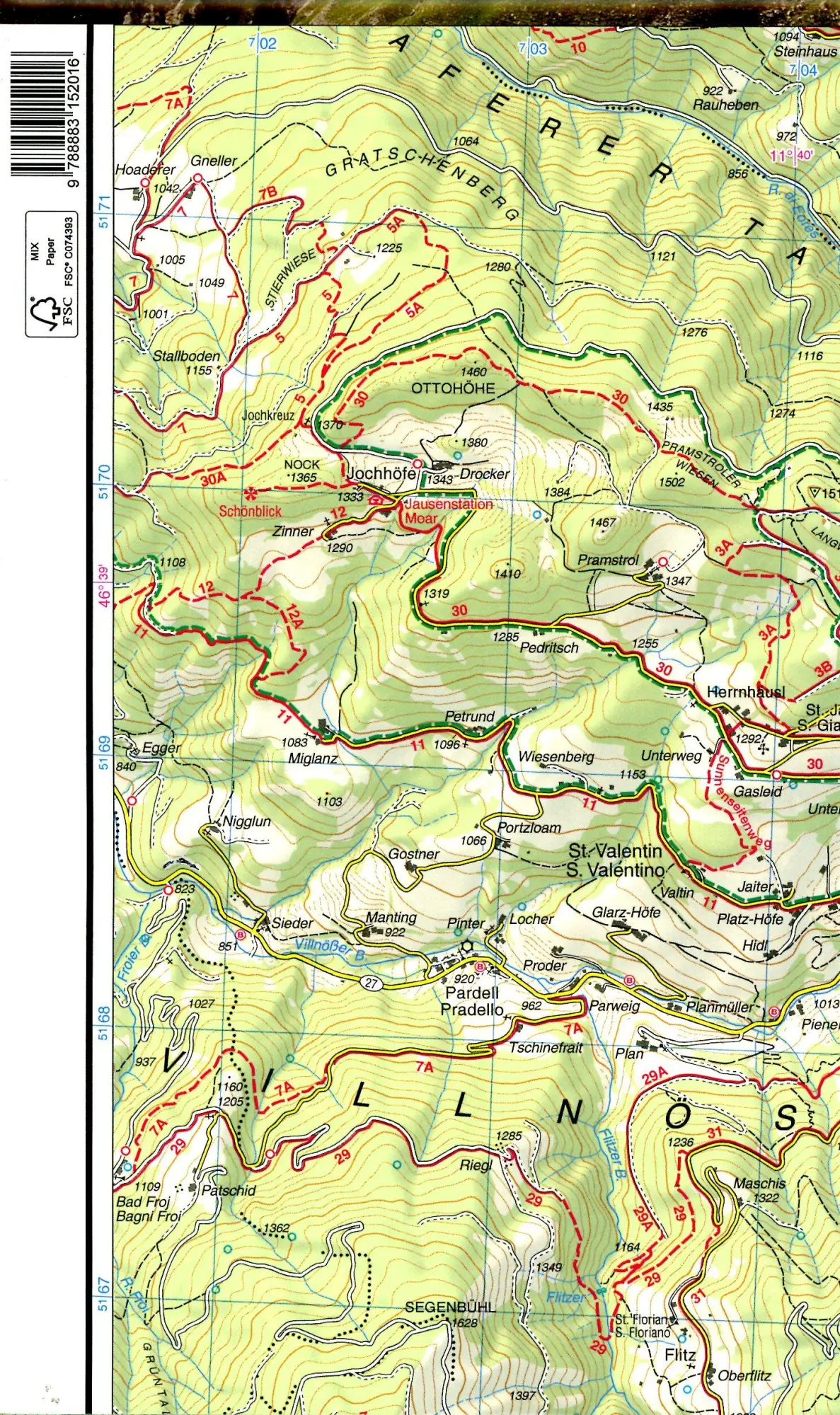 Bild: 9788883152016 | Parco Naturale Puez-Geisler | Tabacco Wanderkarte | (Land-)Karte