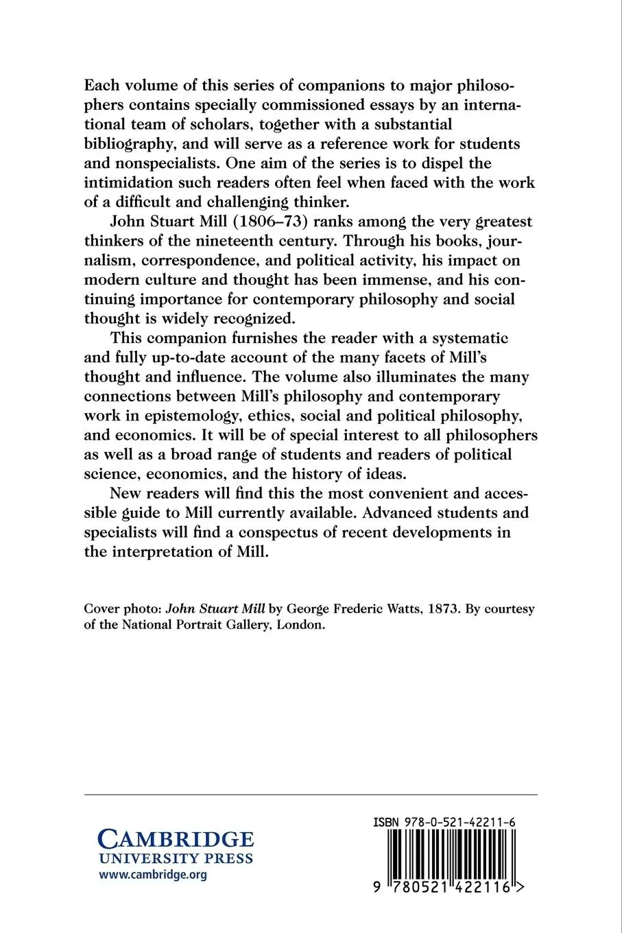 Rückseite: 9780521422116 | The Cambridge Companion to Mill | John Skorupski | Taschenbuch | 2010