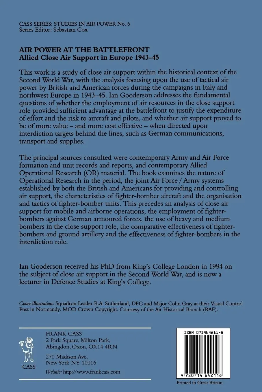 Rückseite: 9780714642116 | Air Power at the Battlefront | Ian Gooderson | Taschenbuch | Englisch