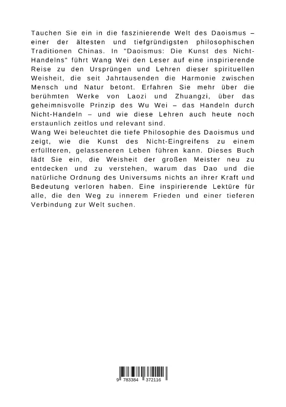Bild: 9783384372116 | Daoismus: Die Kunst des Nicht-Handelns | Wang Wie | Taschenbuch | 2024
