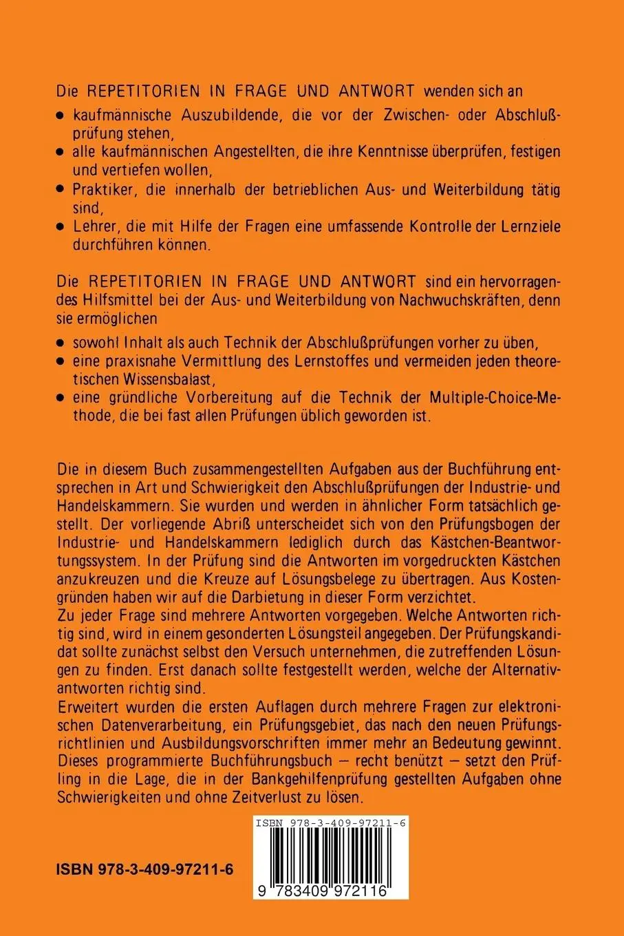 Rückseite: 9783409972116 | Bank-Rechnungswesen | Repetitorium in Frage und Antwort | Taschenbuch