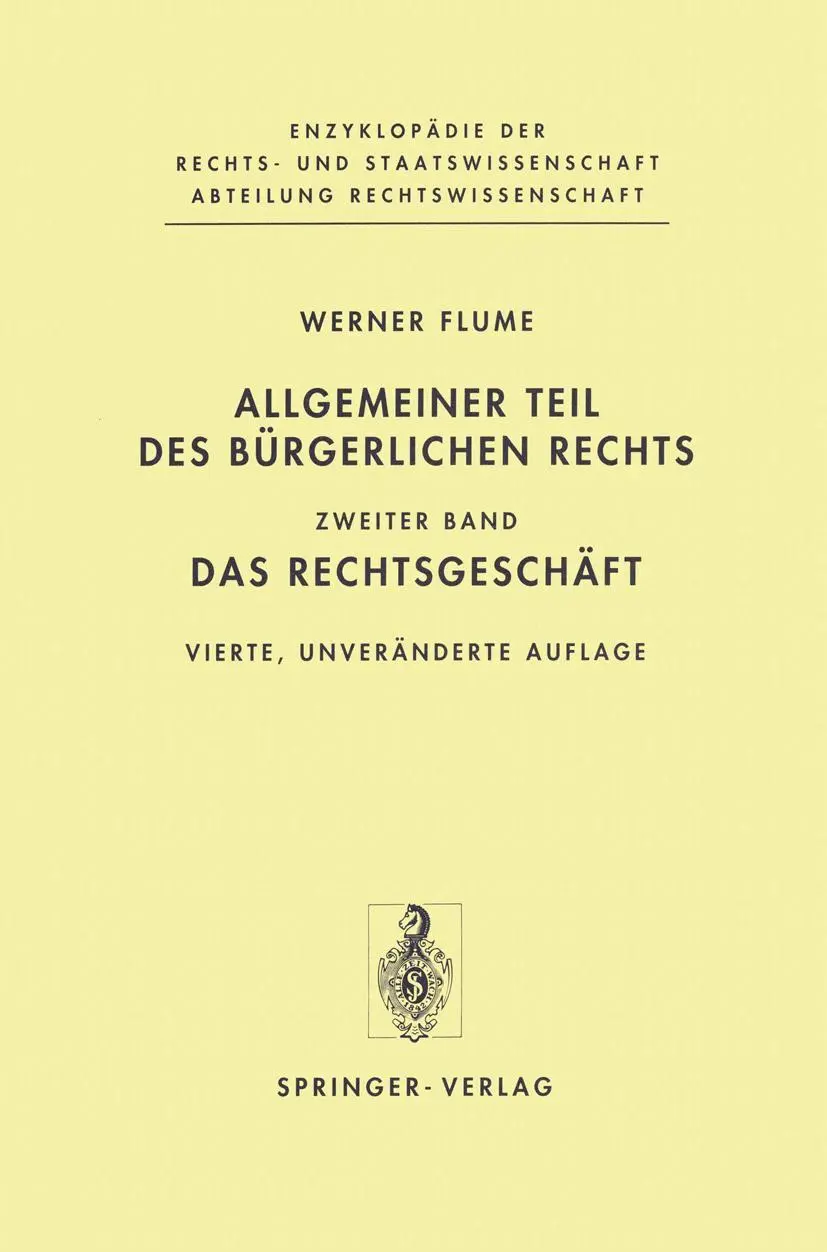 Cover: 9783540552116 | Allgemeiner Teil des Bürgerlichen Rechts | Werner Flume | Buch | x