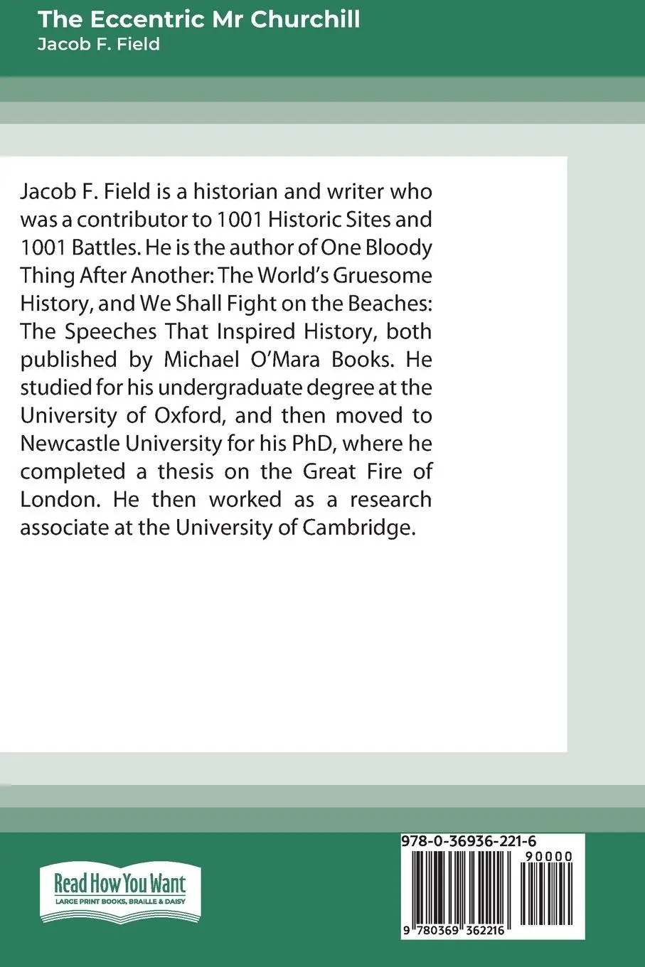 Rückseite: 9780369362216 | The Eccentric Mr Churchill | Jacob F. Field | Taschenbuch | Englisch