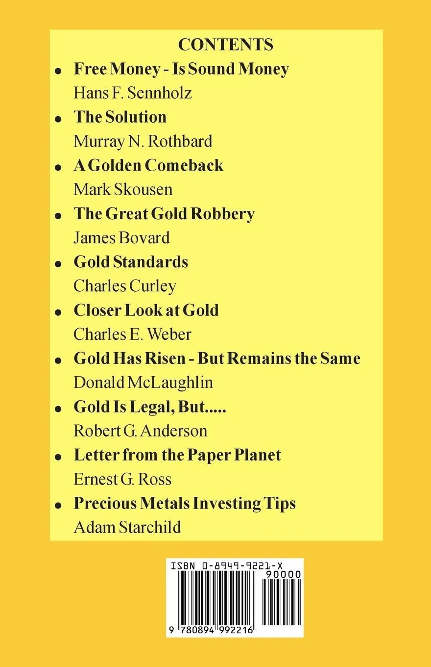 Rückseite: 9780894992216 | Gold, Freedom, and Free Markets | Hans F. Sennholz (u. a.) | Buch
