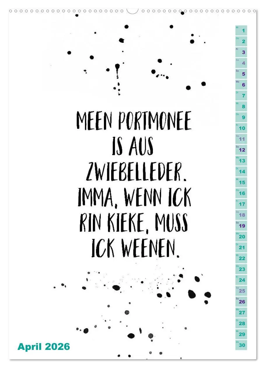 Bild: 9783516402216 | BERLINERISCH Lustige Sprüche (hochwertiger Premium Wandkalender...