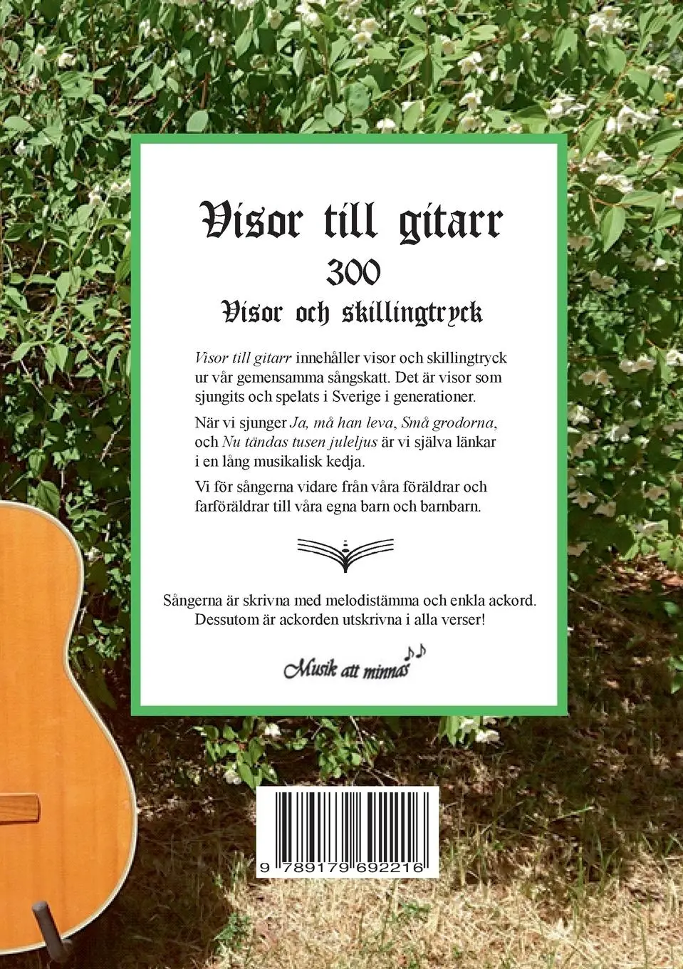 Rückseite: 9789179692216 | Visor till gitarr | 300 Visor och skillingtryck | Anders Berglund