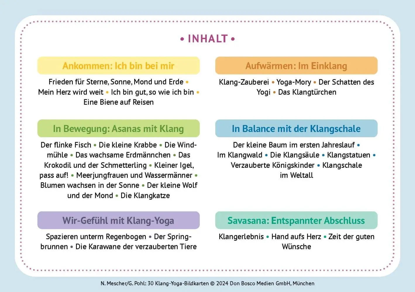 Bild: 4260694922316 | 30 Klang-Yoga-Bildkarten | Nadine Mescher | Box | 32 S. | Deutsch