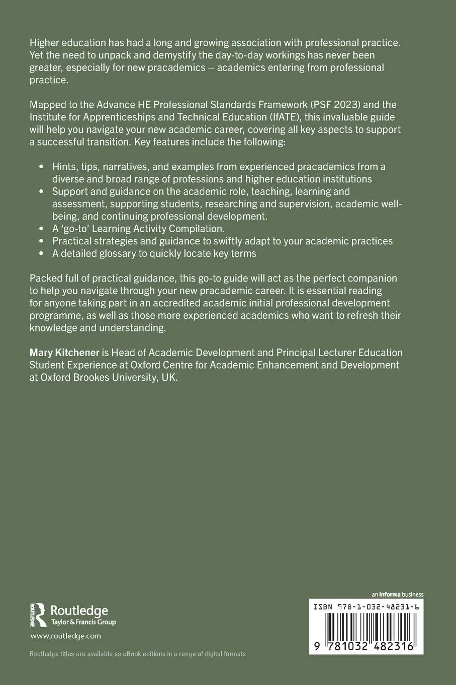 Rückseite: 9781032482316 | A Field Guide to Working in Higher Education | Mary Kitchener | Buch