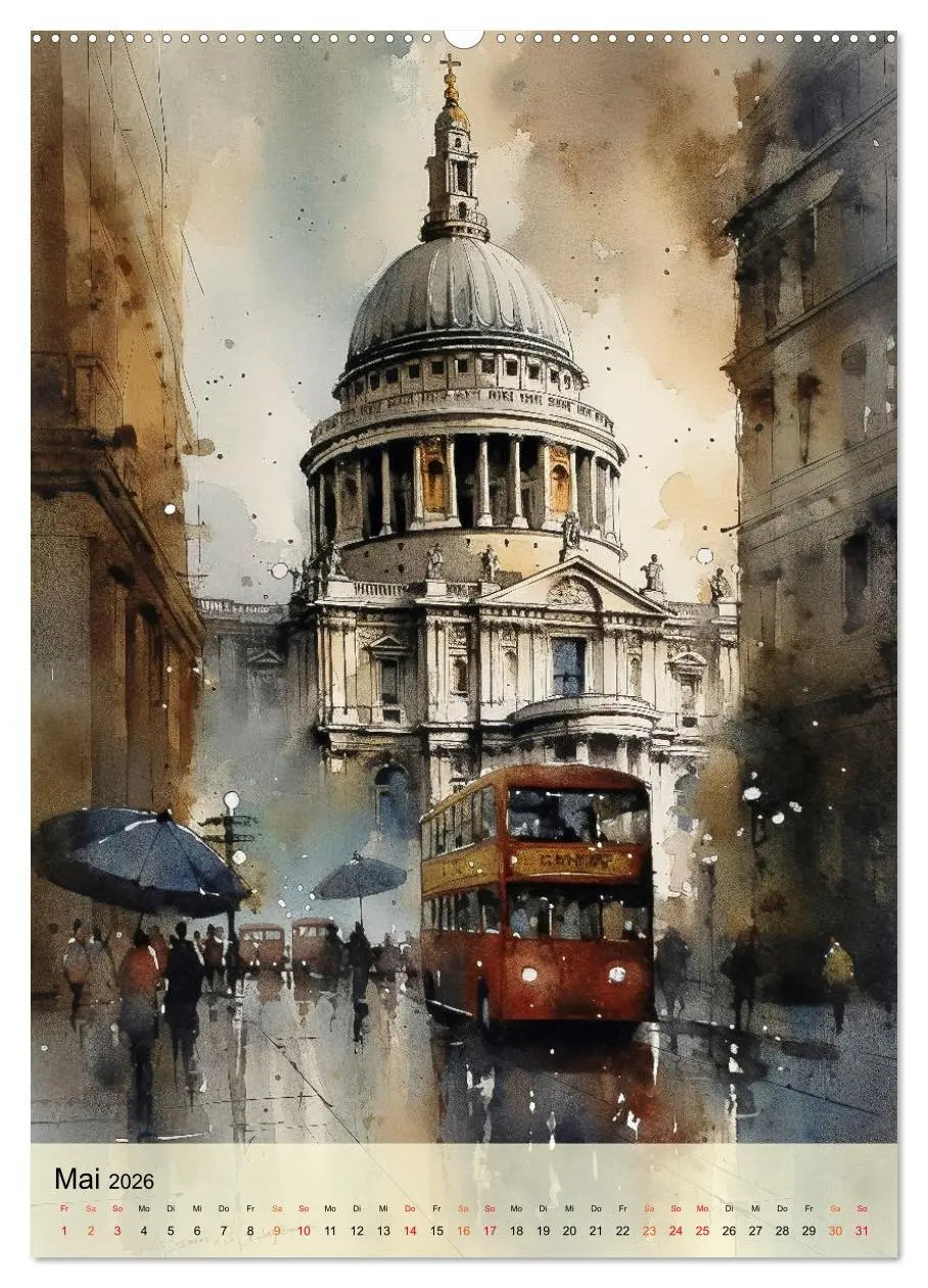 Bild: 9783516322316 | London - ein Regentag (hochwertiger Premium Wandkalender 2026 DIN...