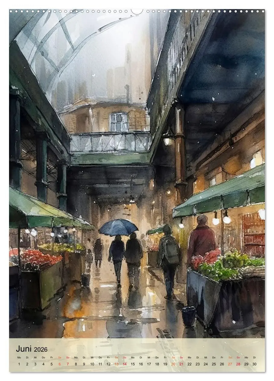 Bild: 9783516322316 | London - ein Regentag (hochwertiger Premium Wandkalender 2026 DIN...