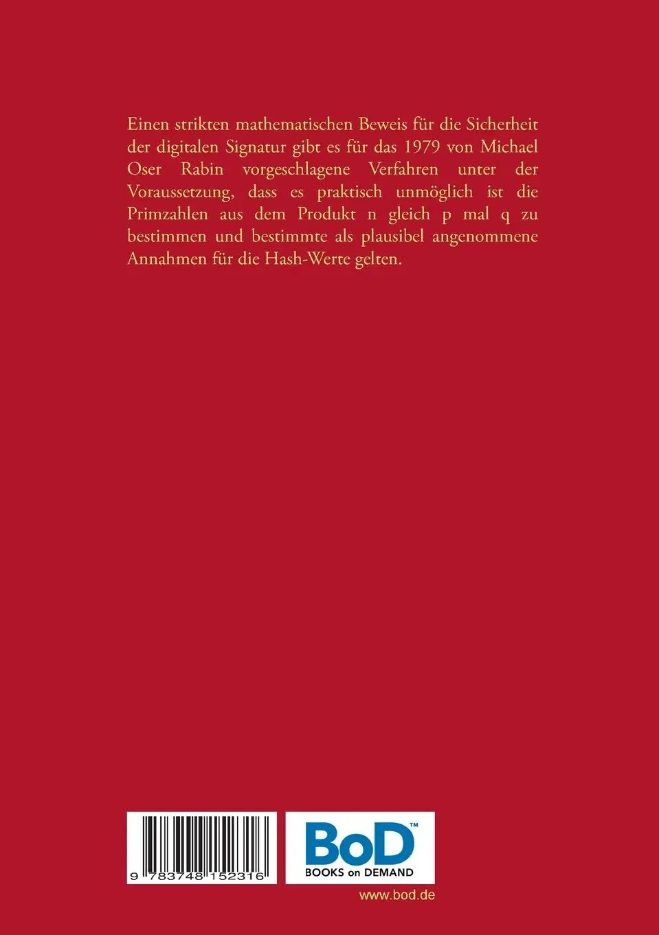 Rückseite: 9783748152316 | Angewandte Kryptographie | Kryptographie und Software | Franz Scheerer
