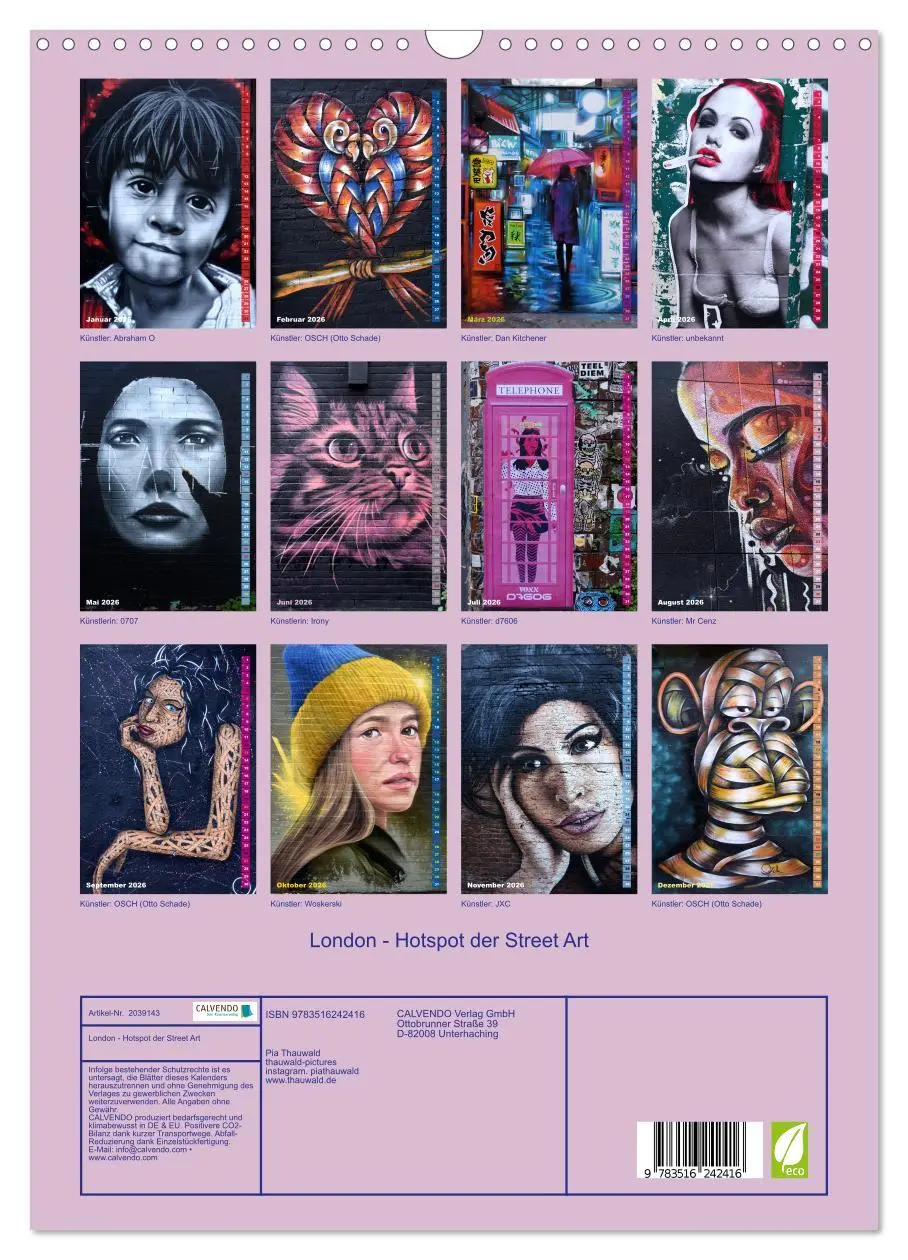Bild: 9783516242416 | London - Hotspot der Street Art (Wandkalender 2026 DIN A3 hoch),...