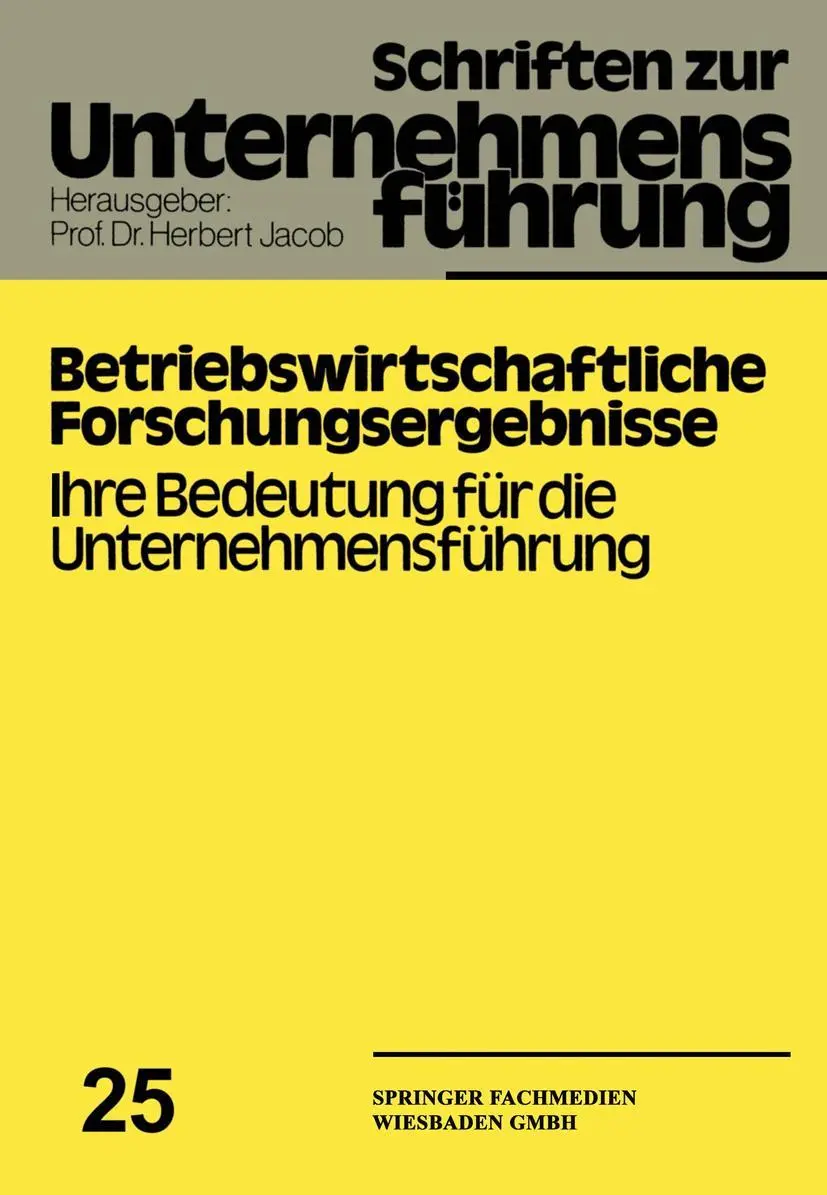 Cover: 9783409792516 | Betriebswirtschaftliche Forschungsergebnisse | Herbert Jacob (u. a.)
