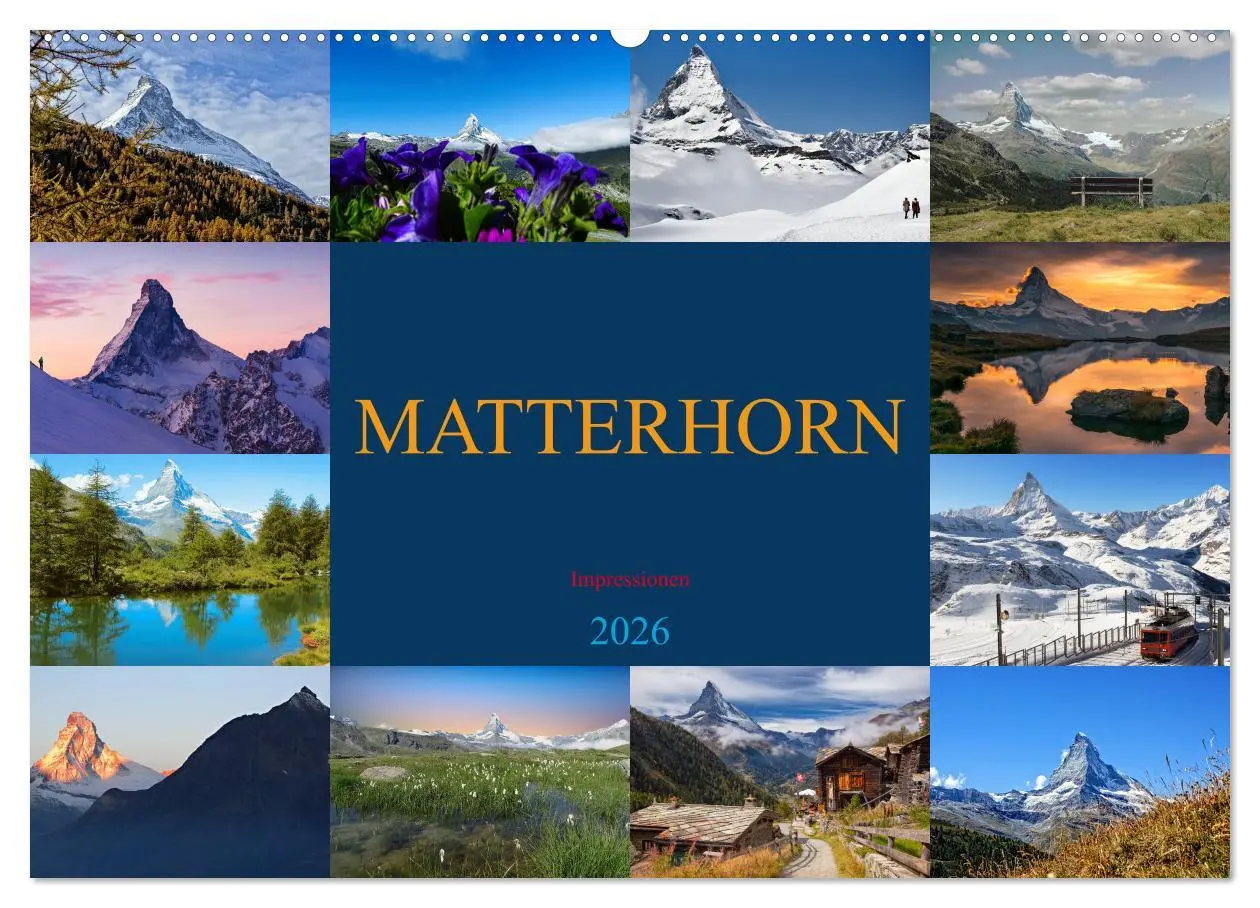 Cover: 9783457522516 | MATTERHORN Impressionen (Wandkalender 2026 DIN A2 quer), CALVENDO...