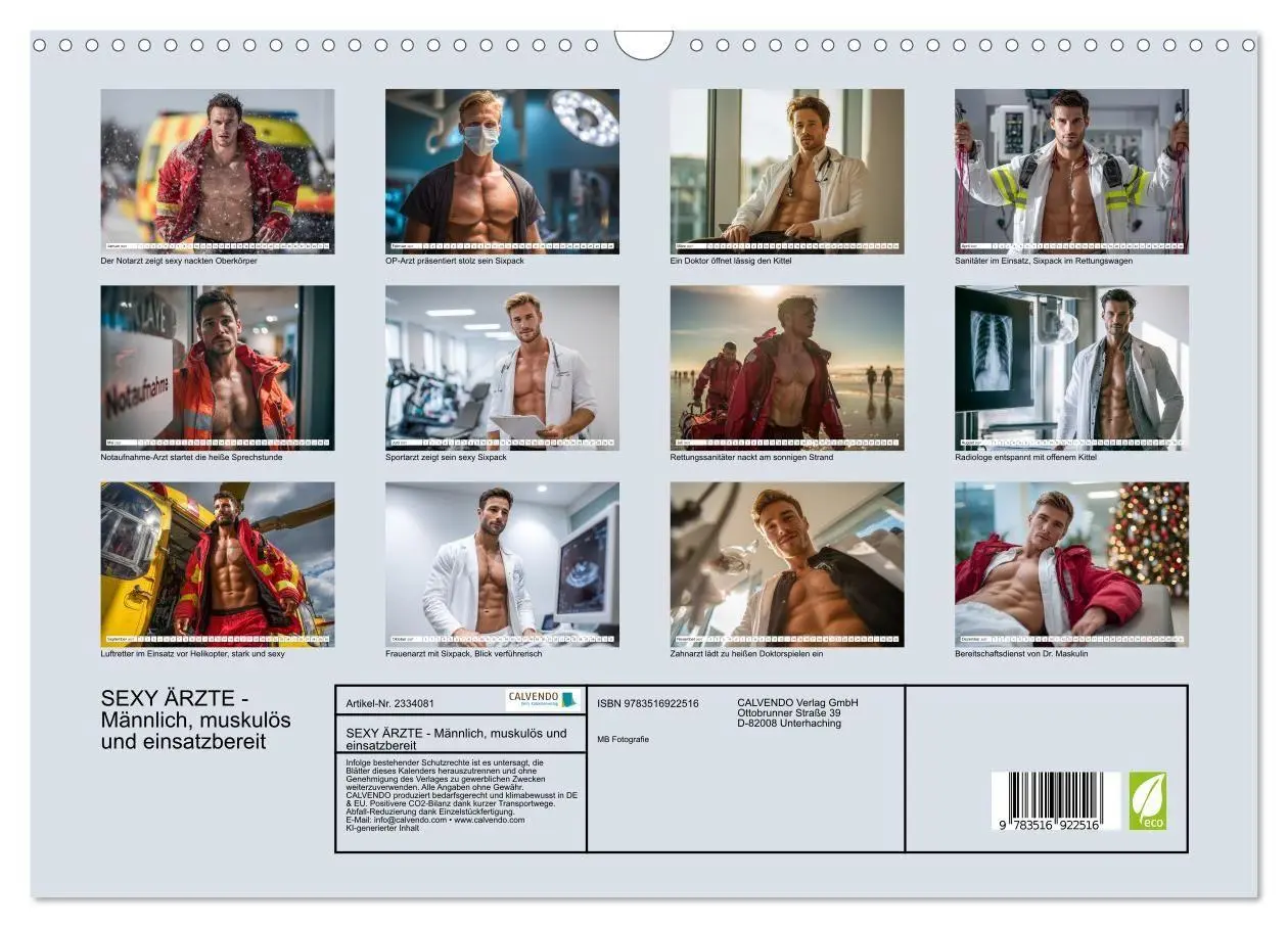 Bild: 9783516922516 | SEXY ÄRZTE - Männlich, muskulös und einsatzbereit (Wandkalender...