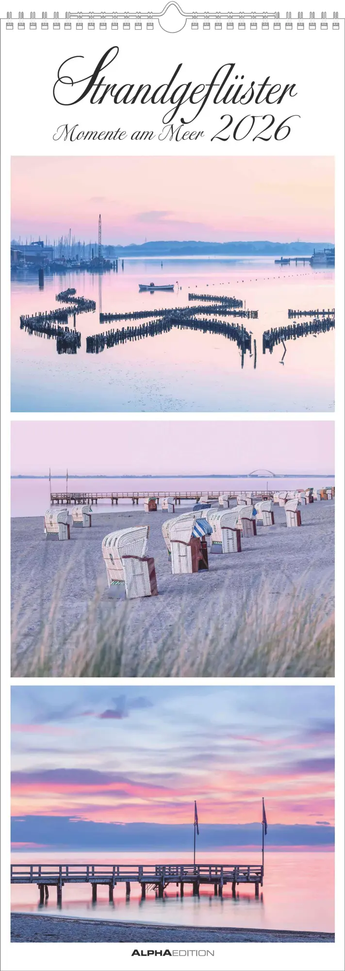 Cover: 4069095002616 | Strandgeflüster - Momente am Meer 2026 - Streifenkalender XXL 25x69...