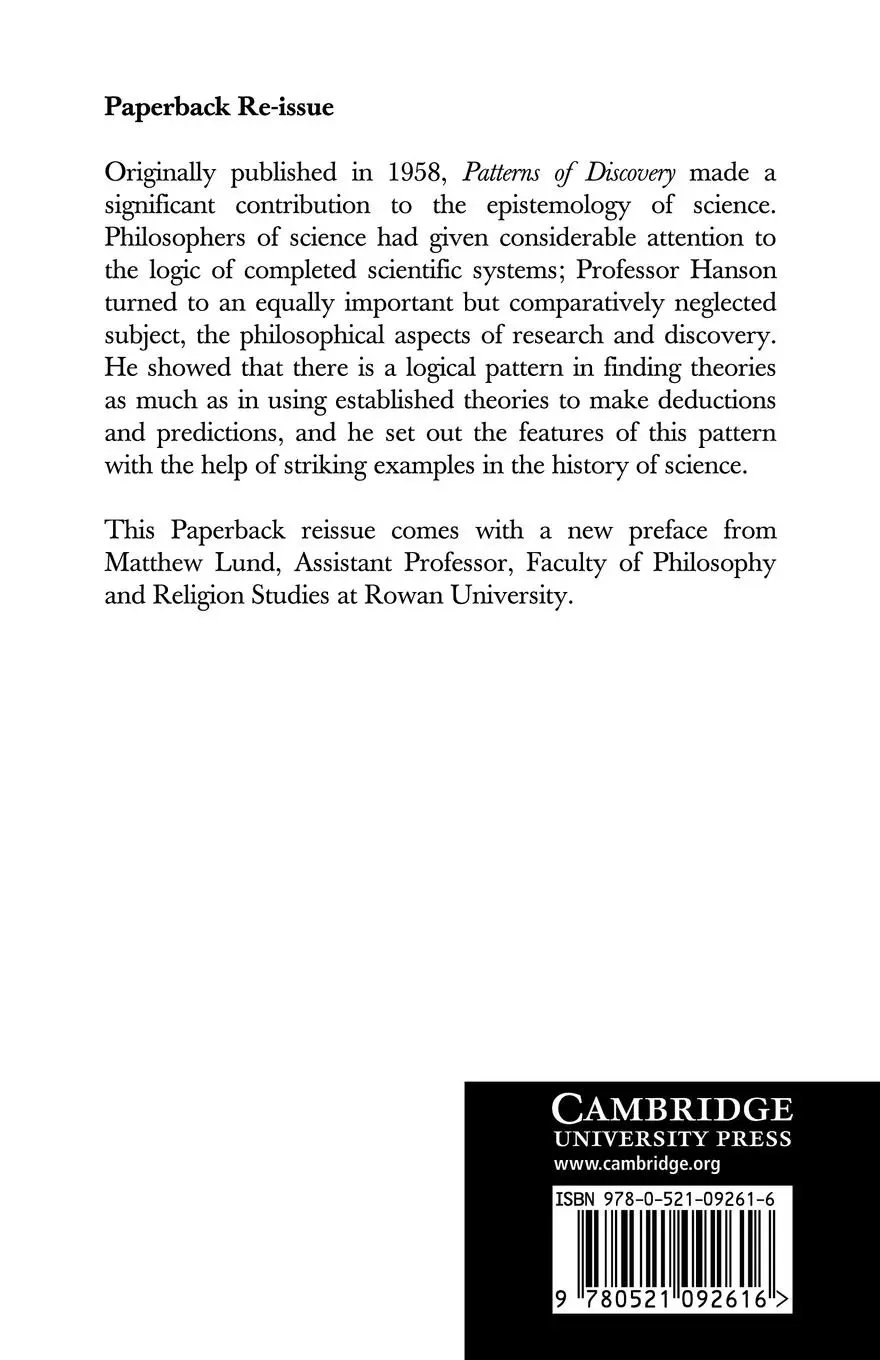 Rückseite: 9780521092616 | Patterns of Discovery | Cambridge University Press (u. a.) | Buch