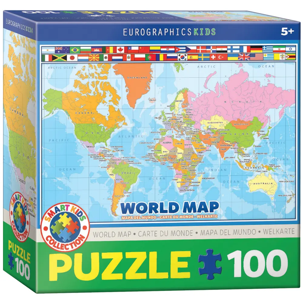 Cover: 628136602716 | World Map Eurographics Kids 100 Pieces | Spiel | Englisch | 2018